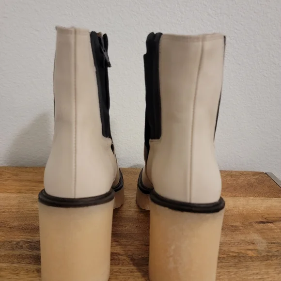 Free People Boots White James Chelsea Lug Sole Chunky Y2K 90s NIB - Picture 8 of 15